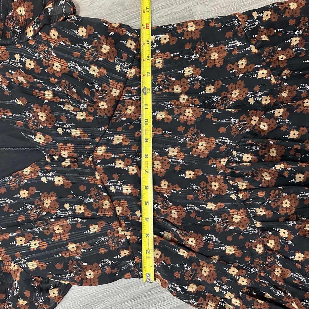 NWT Taylor Dresses Womens Size 10 Black/Nutmeg Floral Print V-Neck Cottagecore - Picture 10 of 11